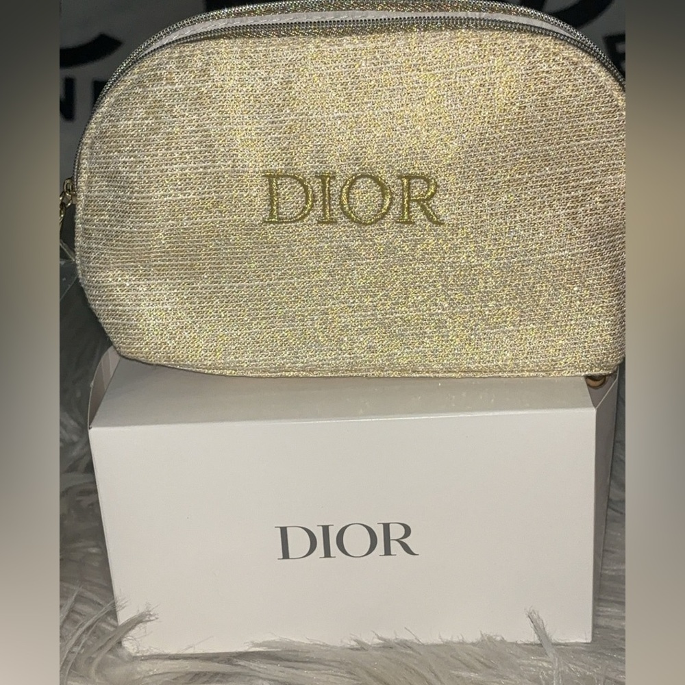 Dior Gold-Toned Pouch with Star Accent! giftable! New!